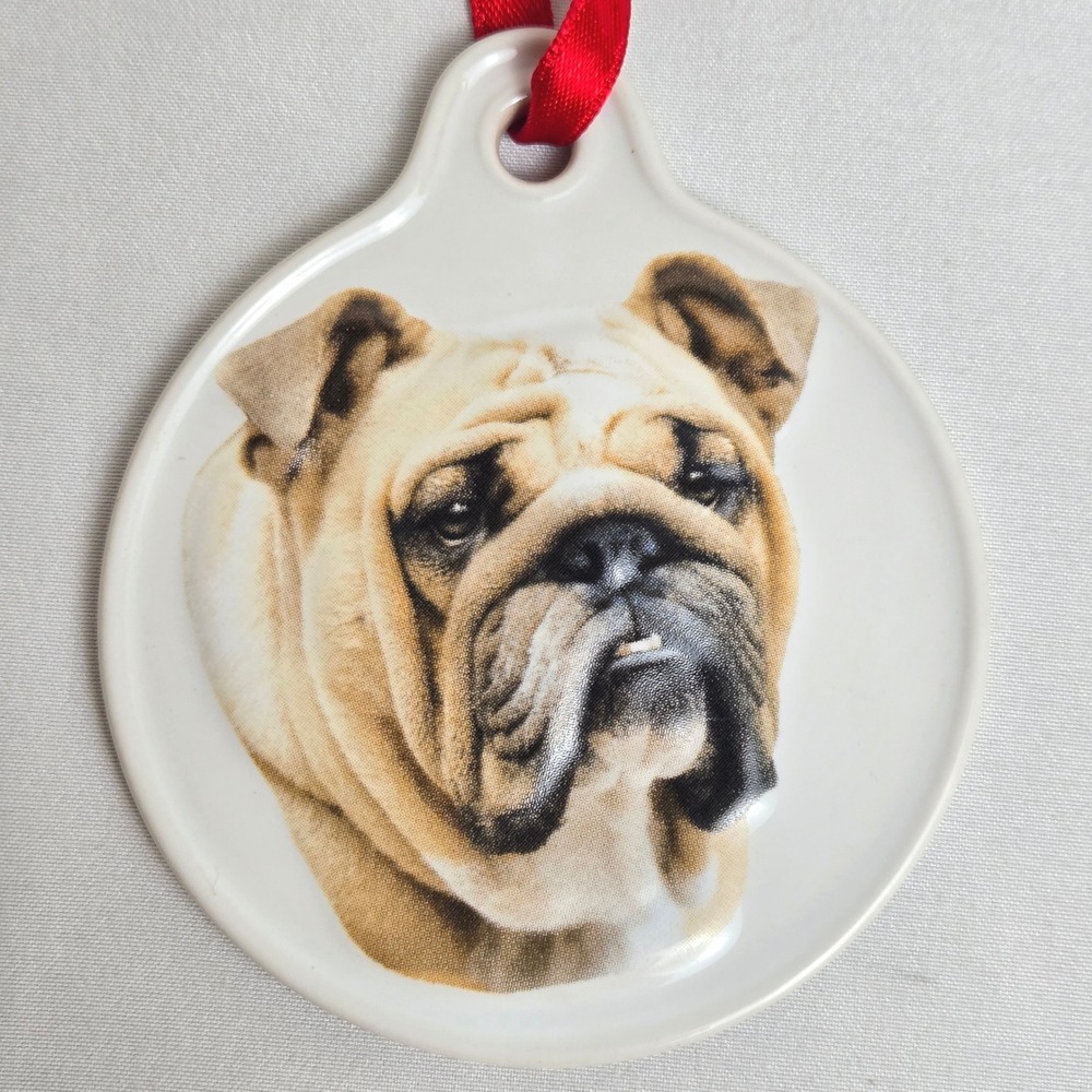 English Bulldog Christmas Ornament 3.5"